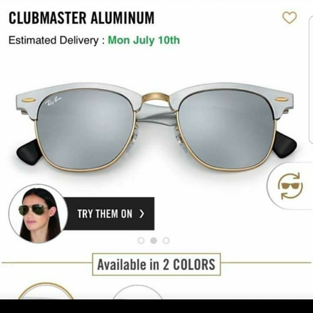 Clubmaster aluminum ray ban sunglasses.
